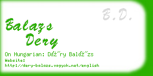 balazs dery business card